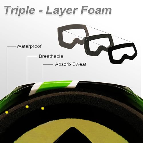 Miniatura 4 de Gafas de Motocross para Niños y Jóvenes - Gafas Off Road para Bicicleta de Cross y Motocicleta MX con Lentes de Protección UV Antiempañamiento