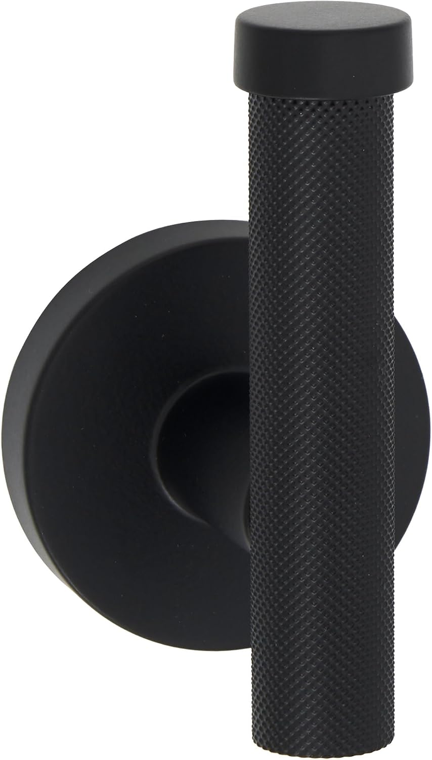 Alno A9481-HOOK-KNURLED Vita Bella 2" Wide Modern Diamond Knurled Bar Bathroom Towel Robe Wall Hook - Matte Black