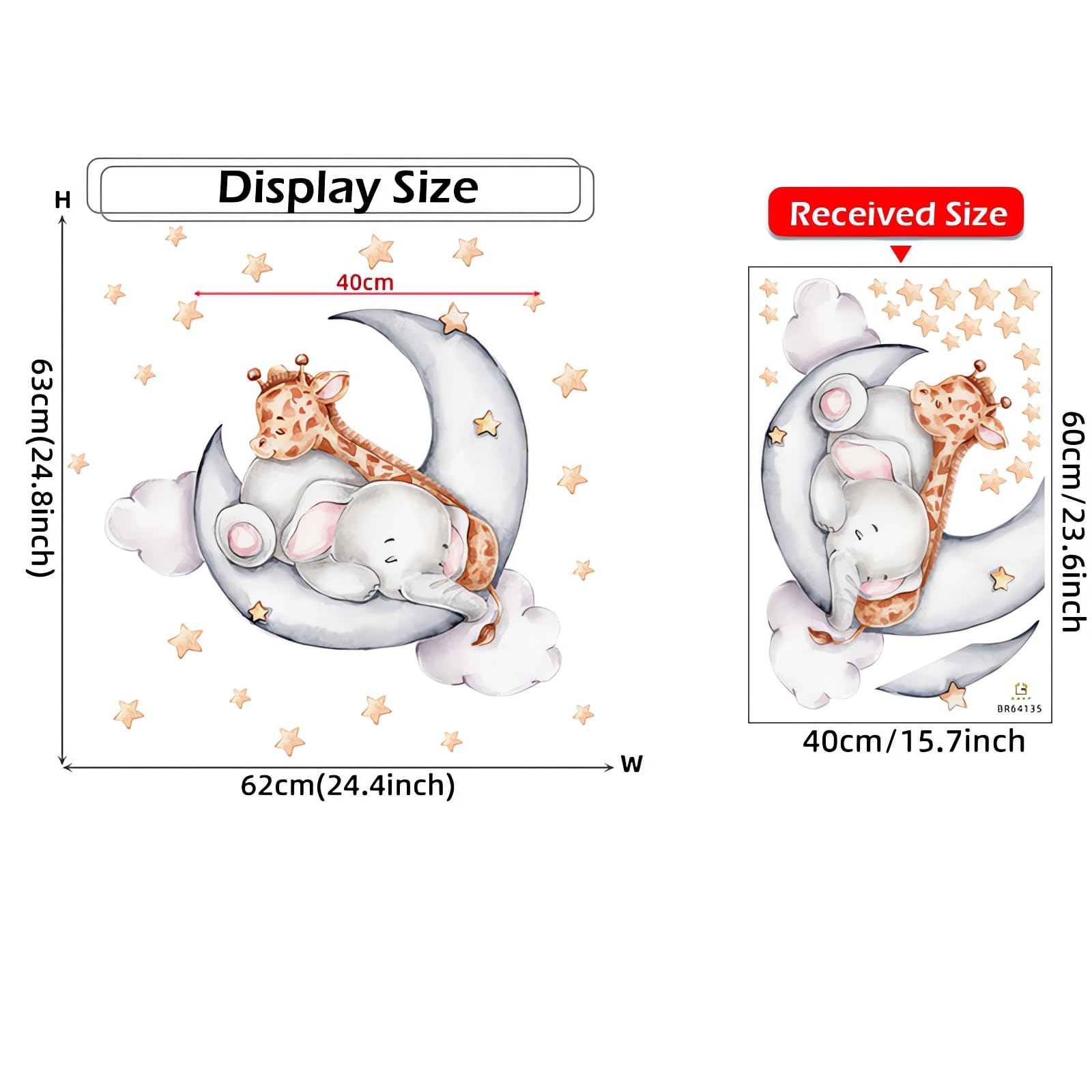 Lindas calcomanías de pared con diseño de jirafa de bebé durmiendo, luna y estrellas de sacinora de dibujos animados, vinilo extraíble para niños, guardería, dormitorio, decoración artística