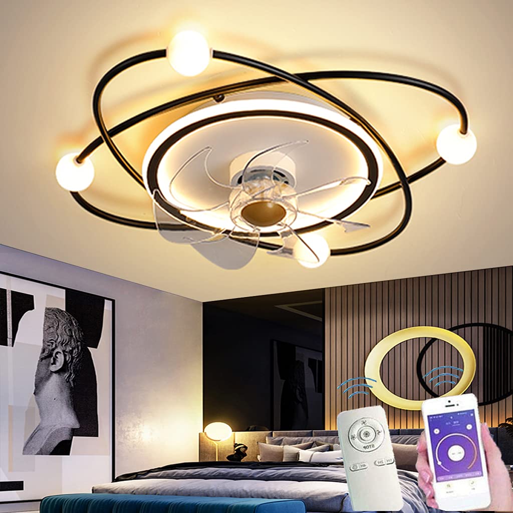 Nowoczesny wentylator sufitowy LED z oświetleniem Wentylator z możliwością przyciemniania Prędkość wiatru Lampa sufitowa z pilotem Wyciszająca lampa wentylatora Sypialnia Salon Kuc