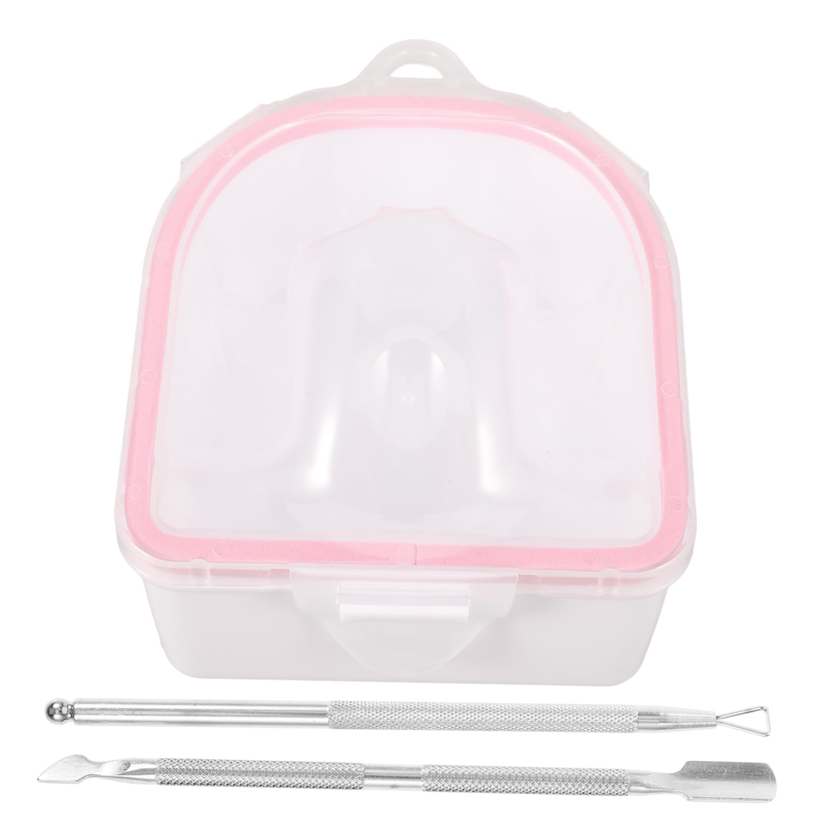 PartyKindom 1 Set Nail Soaking Bowl with Manicure Tools Dual Hand Soak Basin for Nail Treatment Comfortable Design for Cuticle Softening and Spa Experience