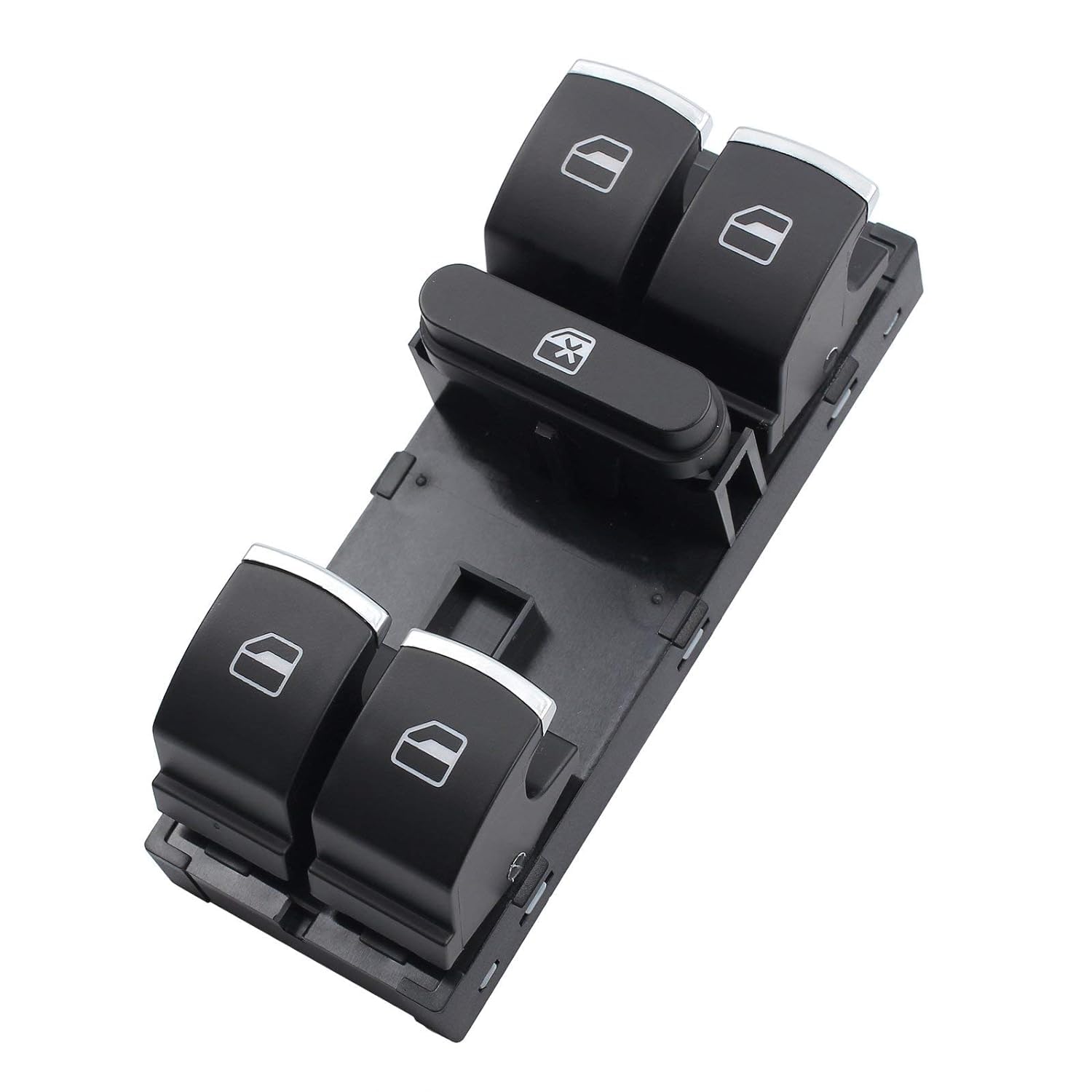 set da 6 interruttori per alzacristalli, fari e luci cromati per VW Golf 5 6 Passat 3C, compatibili con OEM: 5ND959857 5ND941431B 5ND959565A 5ND959855