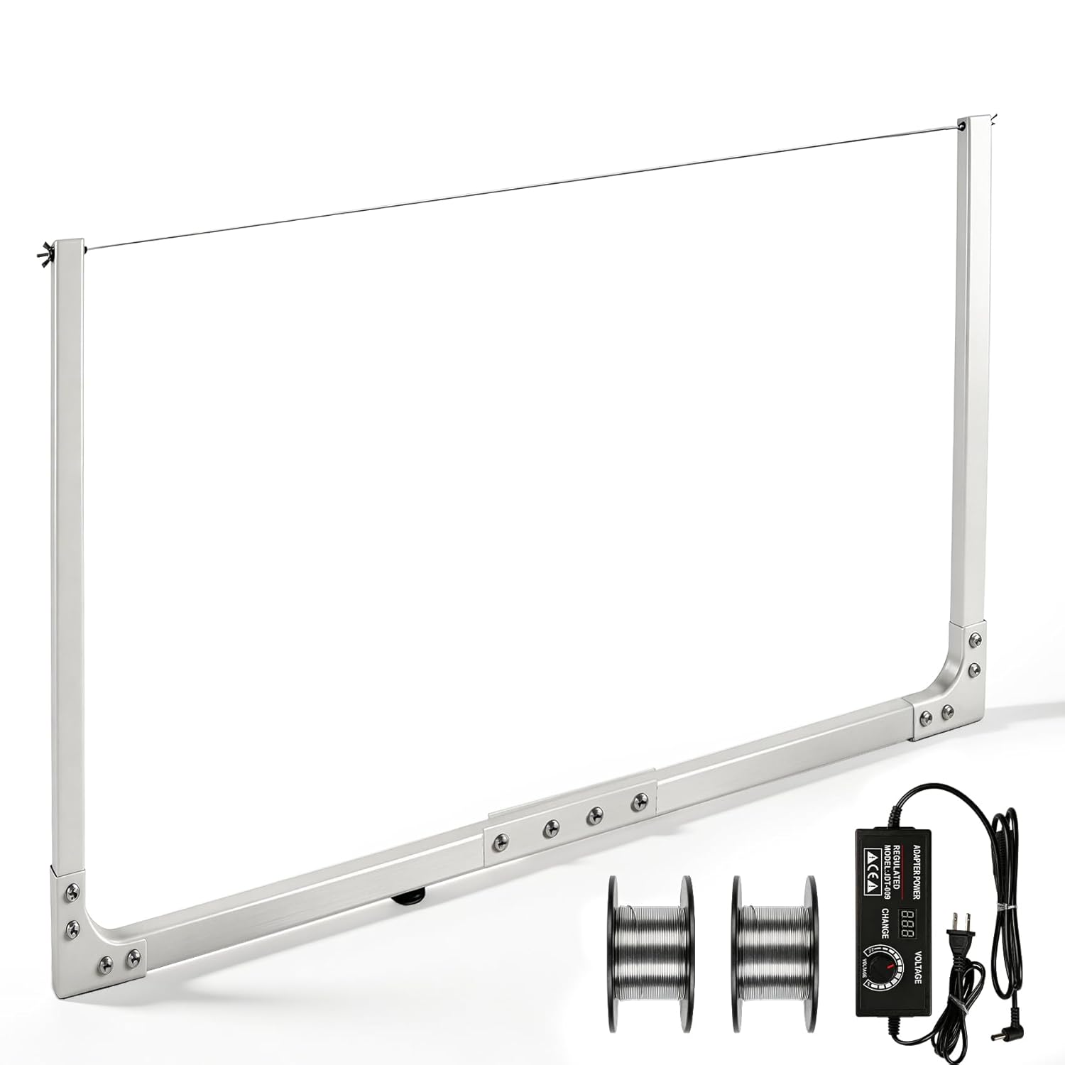 4-Foot hot Wire Foam Bow Cutter, Adjustable to 2 feet, Large hot Wire Foam Cutter Adjustable Temperature Power Supply, with 33-Foot Cutting Blades, Hot Wire Foam Factory for Styrofoam/EIFS/XPS/EPS