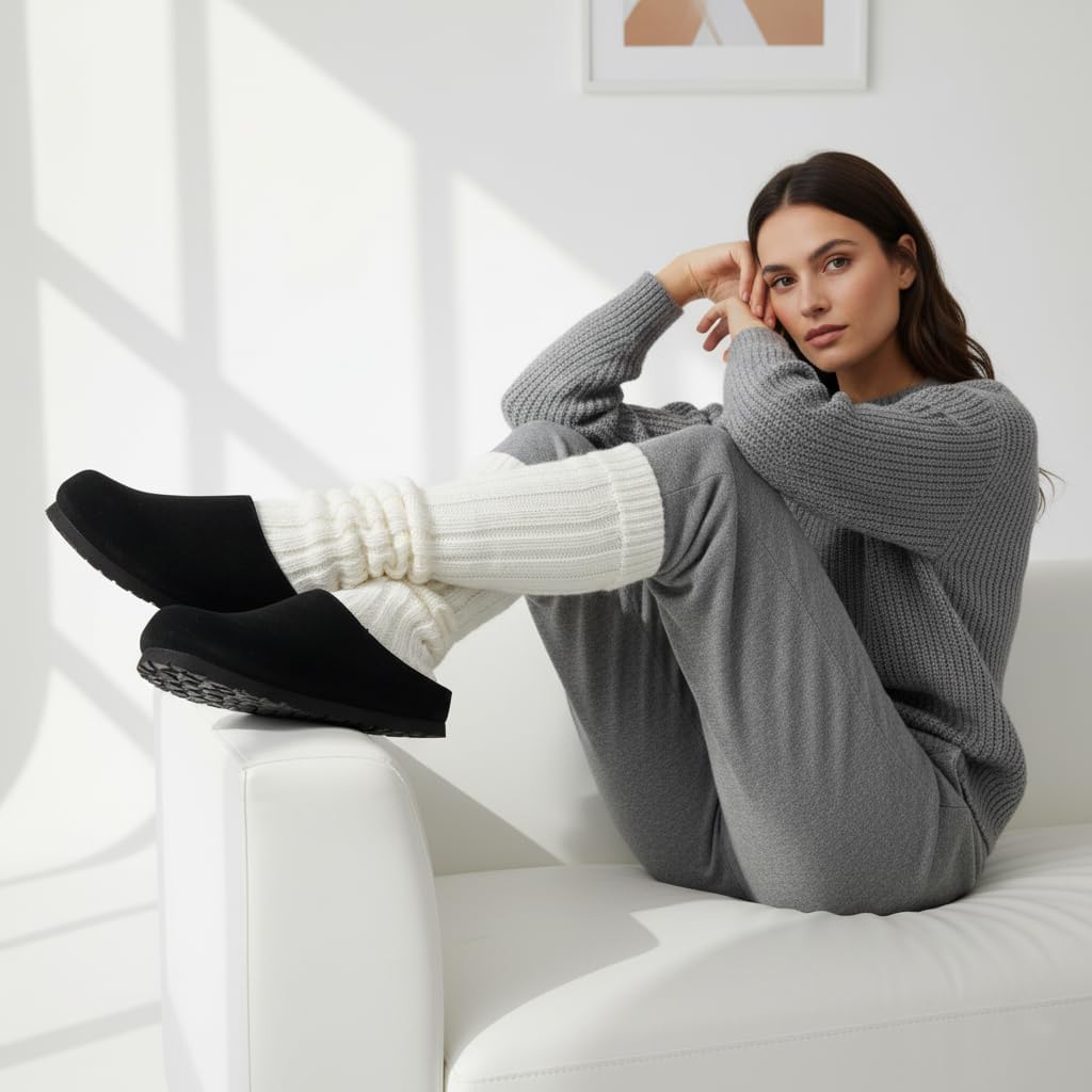 CUSHIONAIRE Lute Genuine Suede Leather Clogs for Women Indoor and Outdoor – Comfortable Slip On Womens Clogs with Cushioned Footbed - Image 2