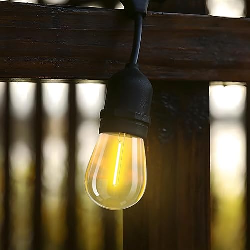 Miniatura 5 de Paquete de 15 bombillas LED de 1 vatio, bombillas de repuesto de plástico S14, bombillas con certificación UL para tiras de luces al aire libre, 100