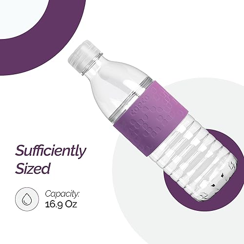 Miniatura 7 de Copco Hydra Botella de agua reutilizable de Tritan con tapa resistente a derrames y funda antideslizante, 16.9 onzas, morado