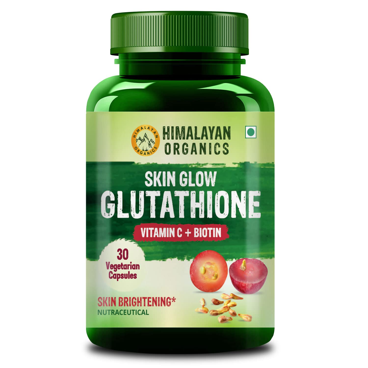 Himalayan Organics Skin Glow Glutathione with Vitamin C & Biotin | For  Healthy, Glowing & Brightening Skin