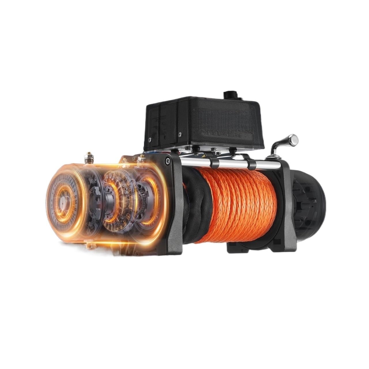 Wciągnik łańcuchowy Bezprzewodowa Wciągarka Elektryczna Udźwigu 12000 Funtów 12 V DC Przewodowa Samochodowa Liną Syntetyczną Wymiarach 0,36 Cala X 75,5 Stopy