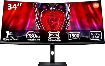 Xiaomi 34インチ 144 Hz ウルトラワイド ゲーミングモニター Amazon.com: XIAOMI Curved Gaming Monitor 34-inch 180Hz High Reshed