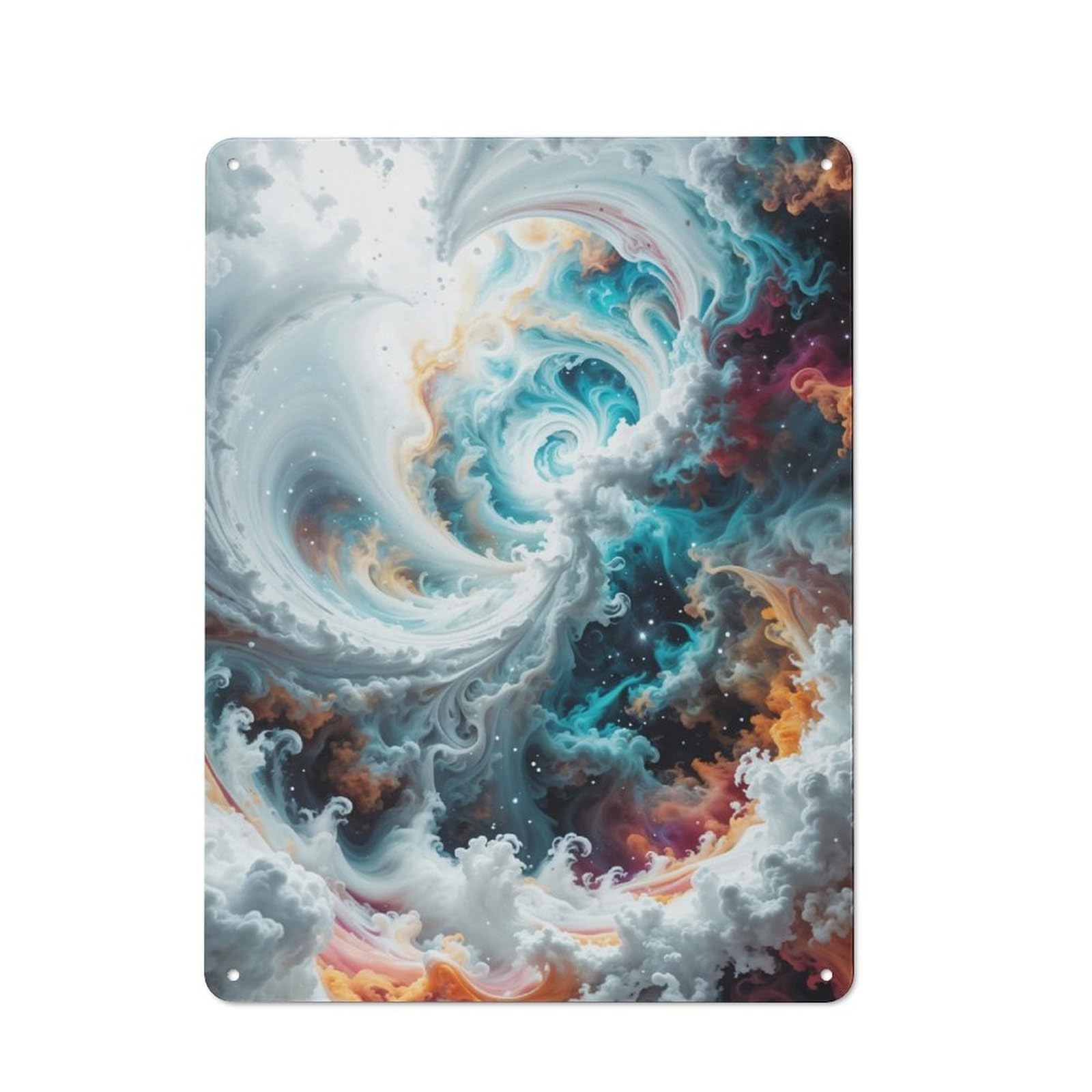 Junmoney Celestial Vortex Tin Wall Plaque 40X30cm With For Pub Or Café, For Collectors Of Retro Metal Wall Decor