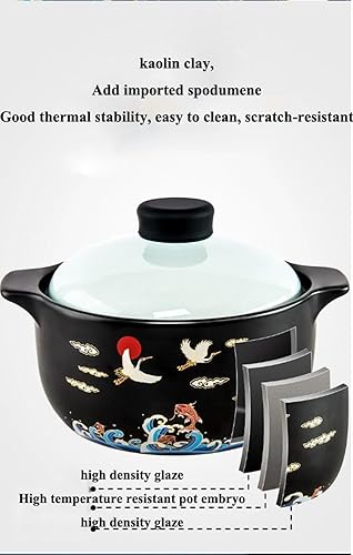 Miniatura 4 de Cazuela de estofado de gas de gran capacidad, resistente a altas temperaturas, cazuela de sopa para cocinar gachas de avena Estufa de gas doméstica