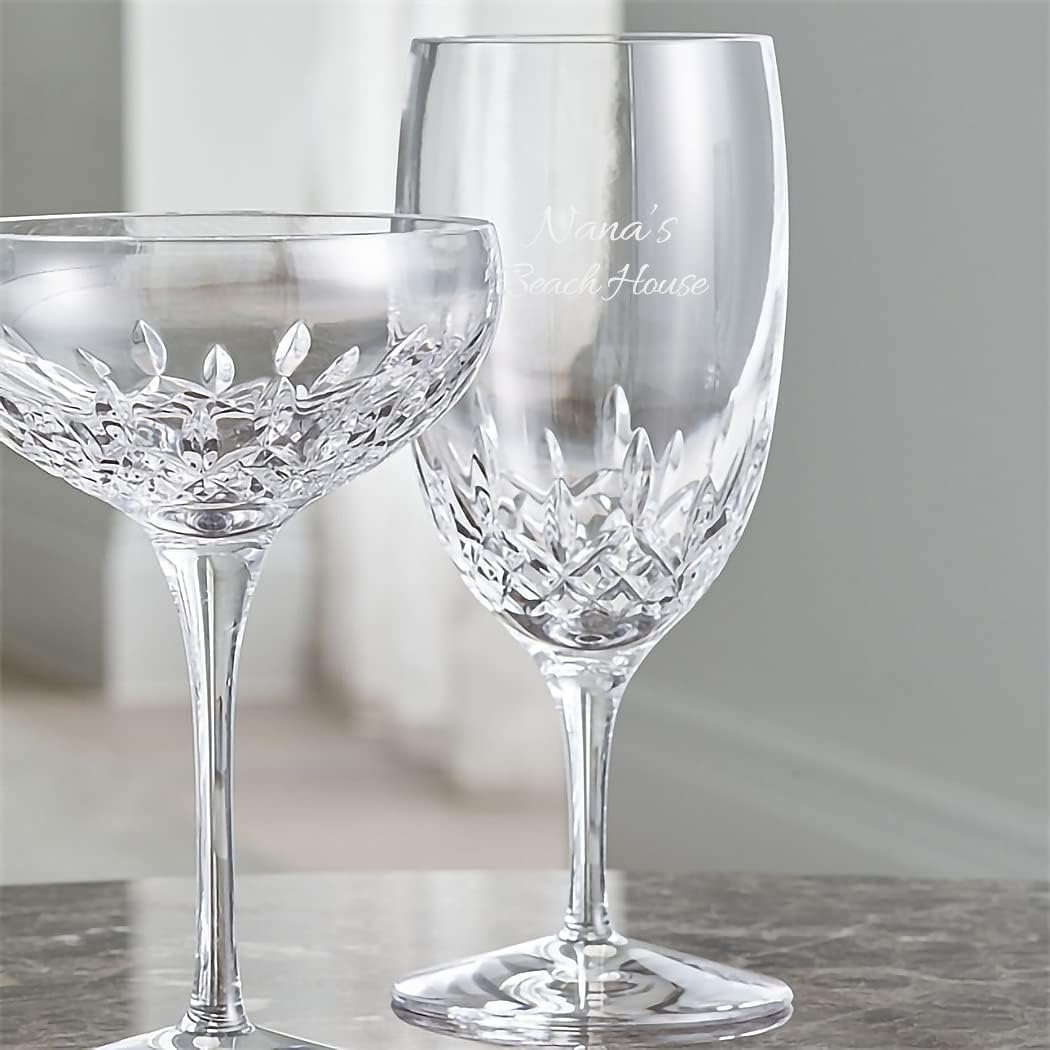 Waterford Personalized Lismore Essence Iced Beverage Glass (Single), Custom Engraved 17.9oz Crystal Drinking Glass for Iced Tea, Soda, Lemonade and More