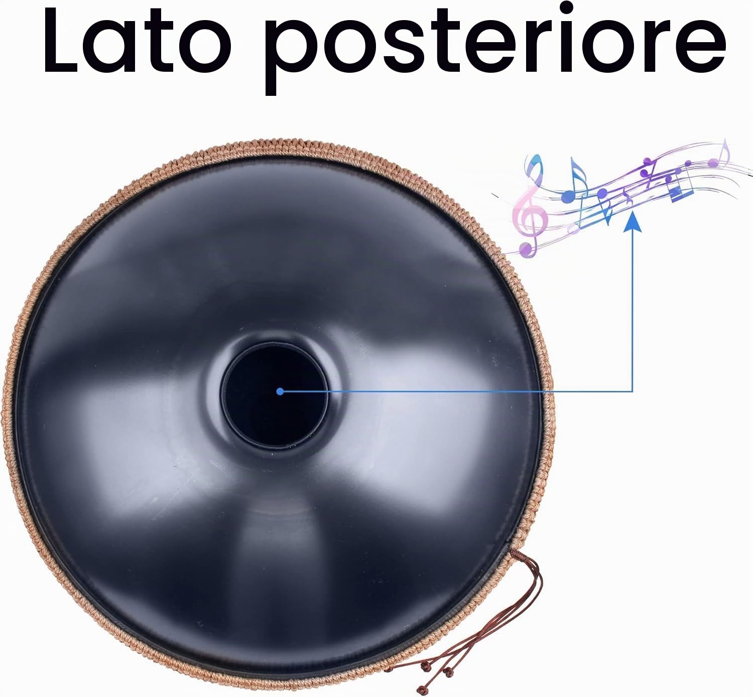 Handpan, Steel Drum, Hand Pan, Tamburo in Acciaio, Blu Profondo | 432HZ 10 Note D Minore 22 Pollici 56cm Handpan Drum per Meditazione e Yoga, Tamburo a Mano con Borsa e Supporto