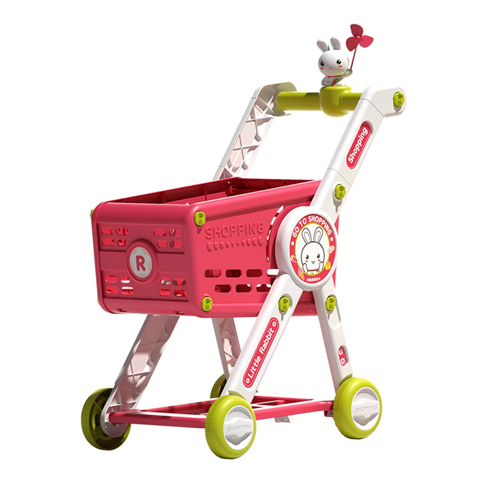 1 Pezzo Carrello della Spesa Giocattolo per Bambini Cestino del Supermercato Accessori Staccabili Struttura Stabile Simulazione Realistica Adatto al G, Solo Carrello