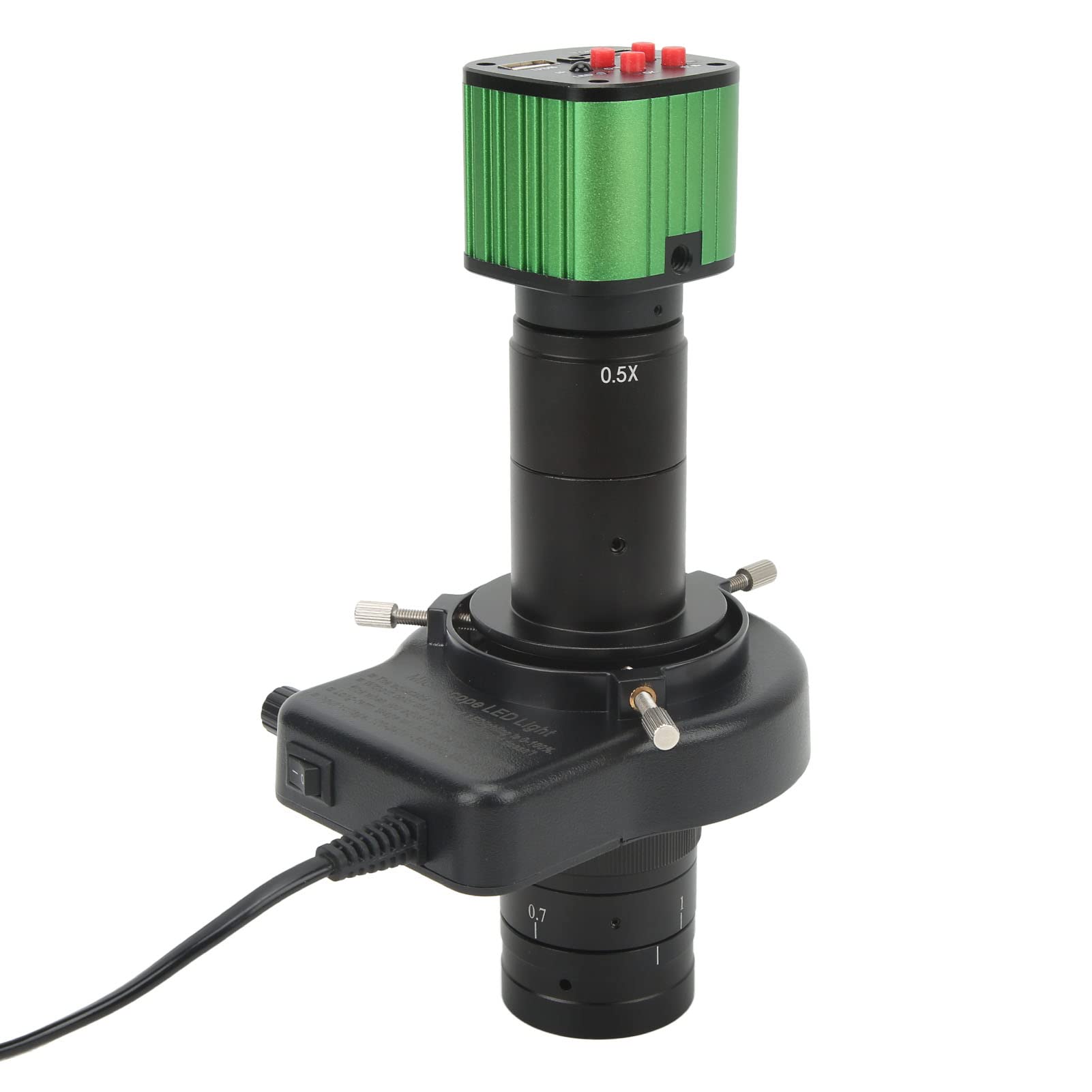 Cámara de Microscopio Industrial HD 1080P 2K USB 10X-180X LongitudCompleta Zoom C Lente de Microscopio para Reparación de Teléfonos (Enchufe de la UE)
