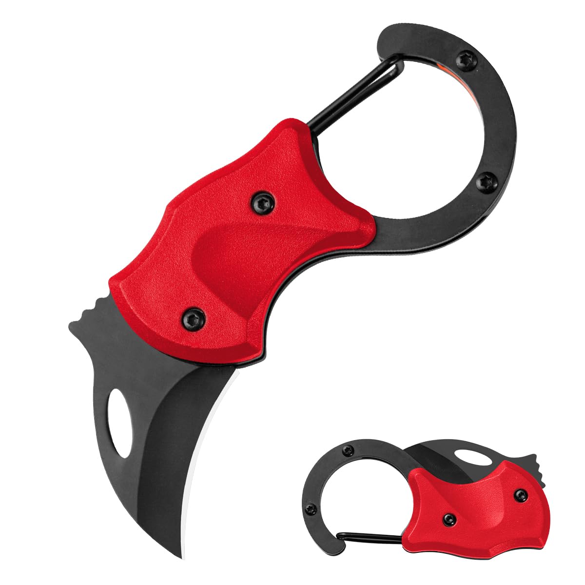 10MOONS Small Pocket Knife for Men/Women, 4.06 Inch Mini Folding Knives EDC Gadgets for Everyday Carry, Gifts for Men EDC Tool Stainless Steel Blade Knives (Red)