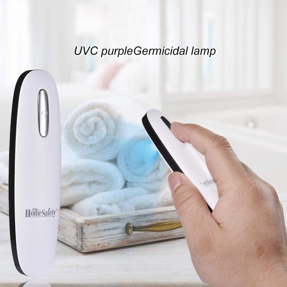 Lámpara UV portátil, USB recargable portátil esterilizador ultravioleta del accesorio ligero, lámpara púrpura UVC para la cubierta exterior Viajes Hogar