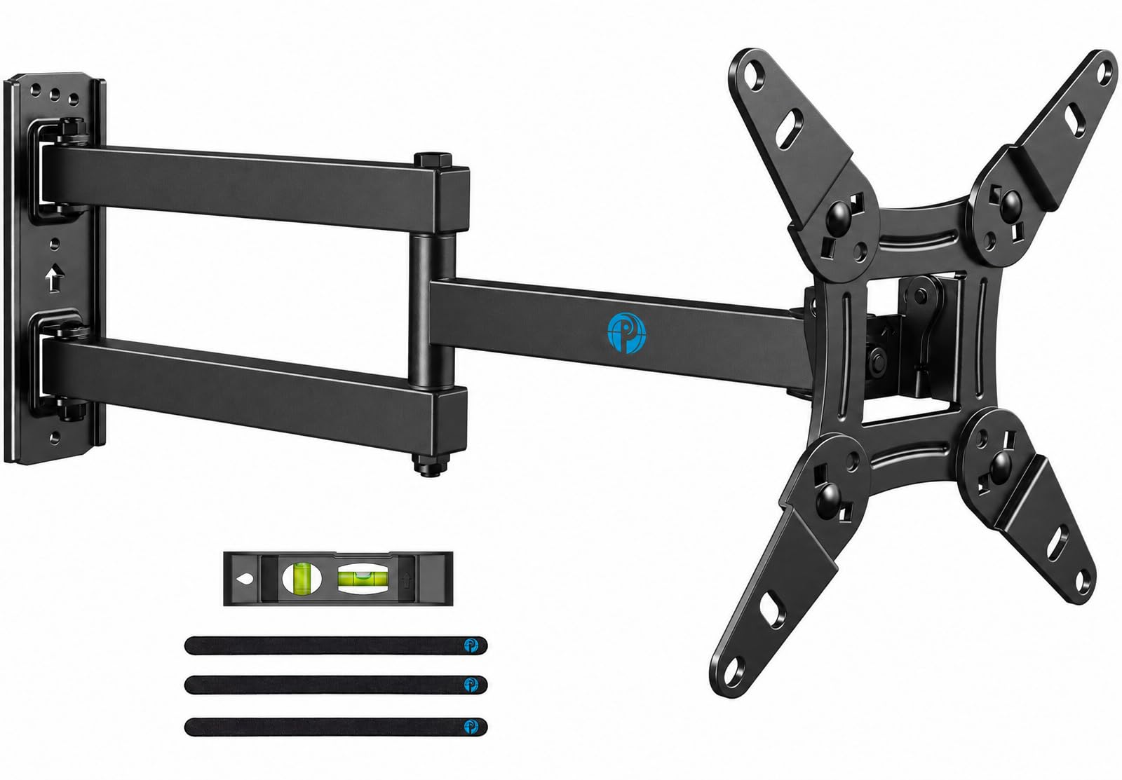 Pipishell Full Motion TV Wall Mount for Echo Show 21/15 and 13-43 Inch Flat Curved Screen TVs & Monitors, Max VESA 200x200mm up to 44lbs, TV Mount Wall Bracket with Rotation Swivel Tilt Extension — Amazon image 9