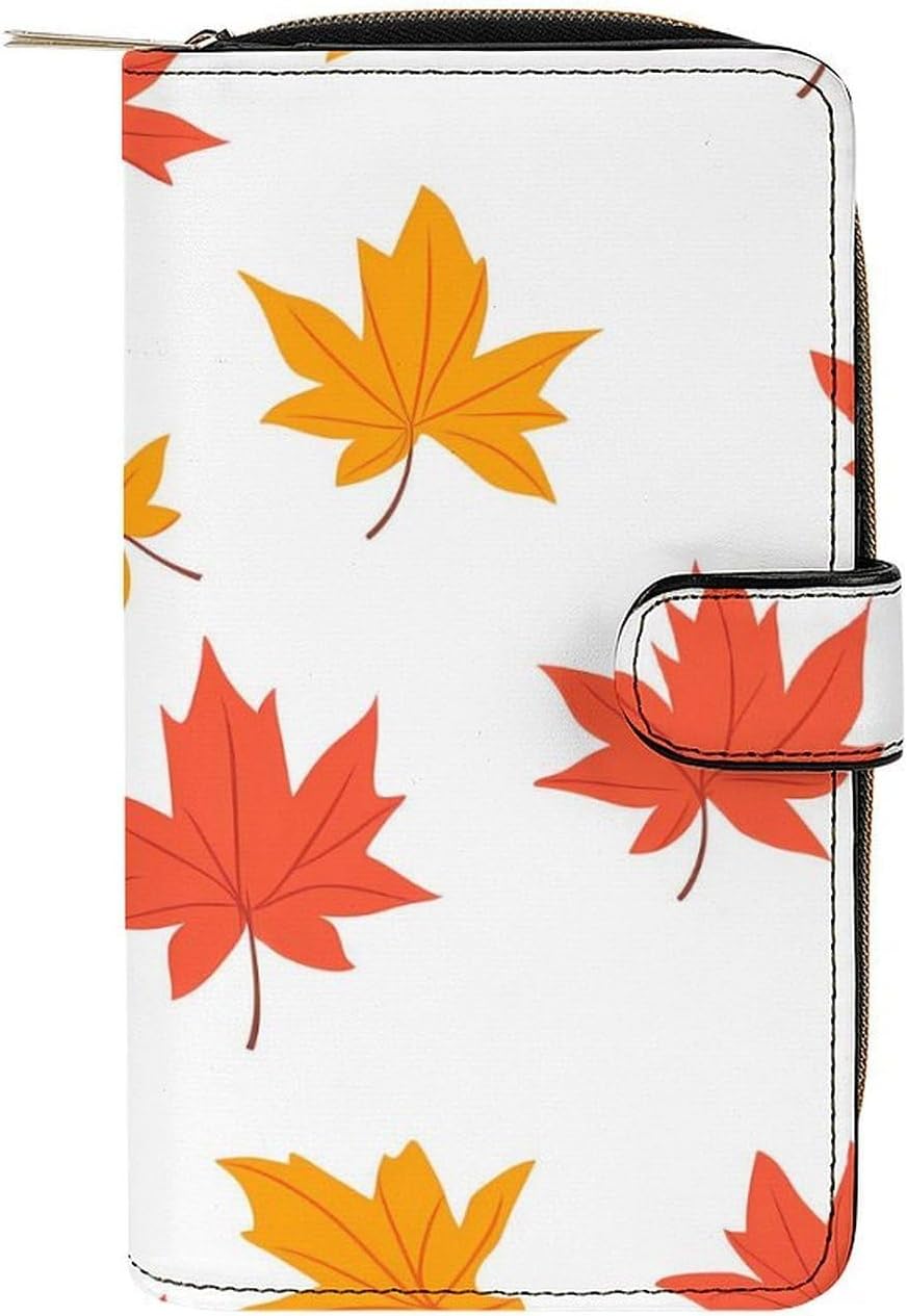 Maple Leaf Women's Long Wallet Leather Large Capacity Wristlet Clutch Purse Wallets