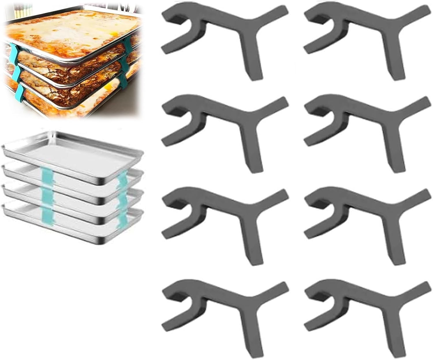 ZANWANXIN Baking Sheet Stacking Clips, Universal Baking Sheet Pan