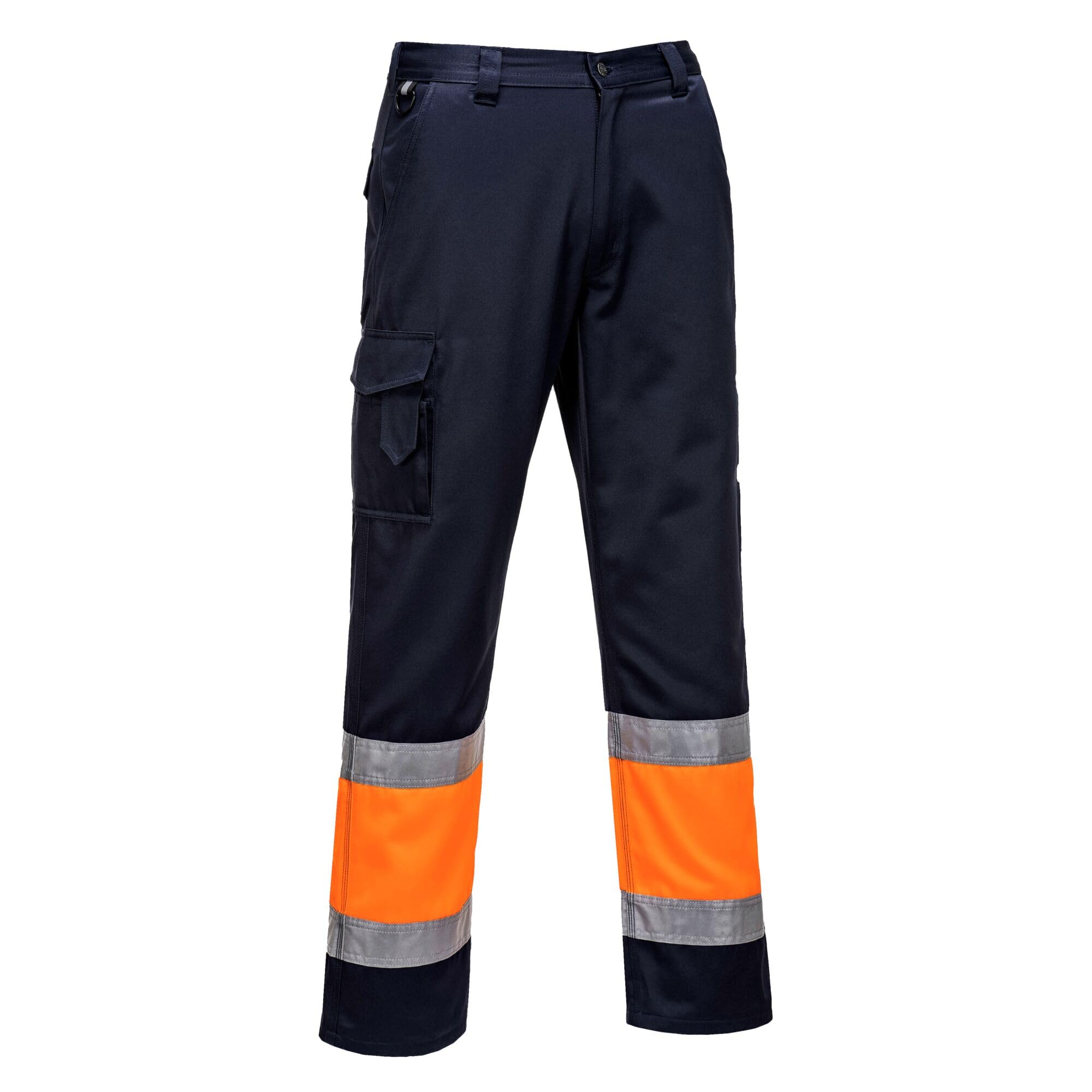PORTWEST Pantalon combat Hi-Vis Bicolore Coton 190g Orange/Marine S - FR(38-40) - UK(30-32) - Vêtements haute visibilité