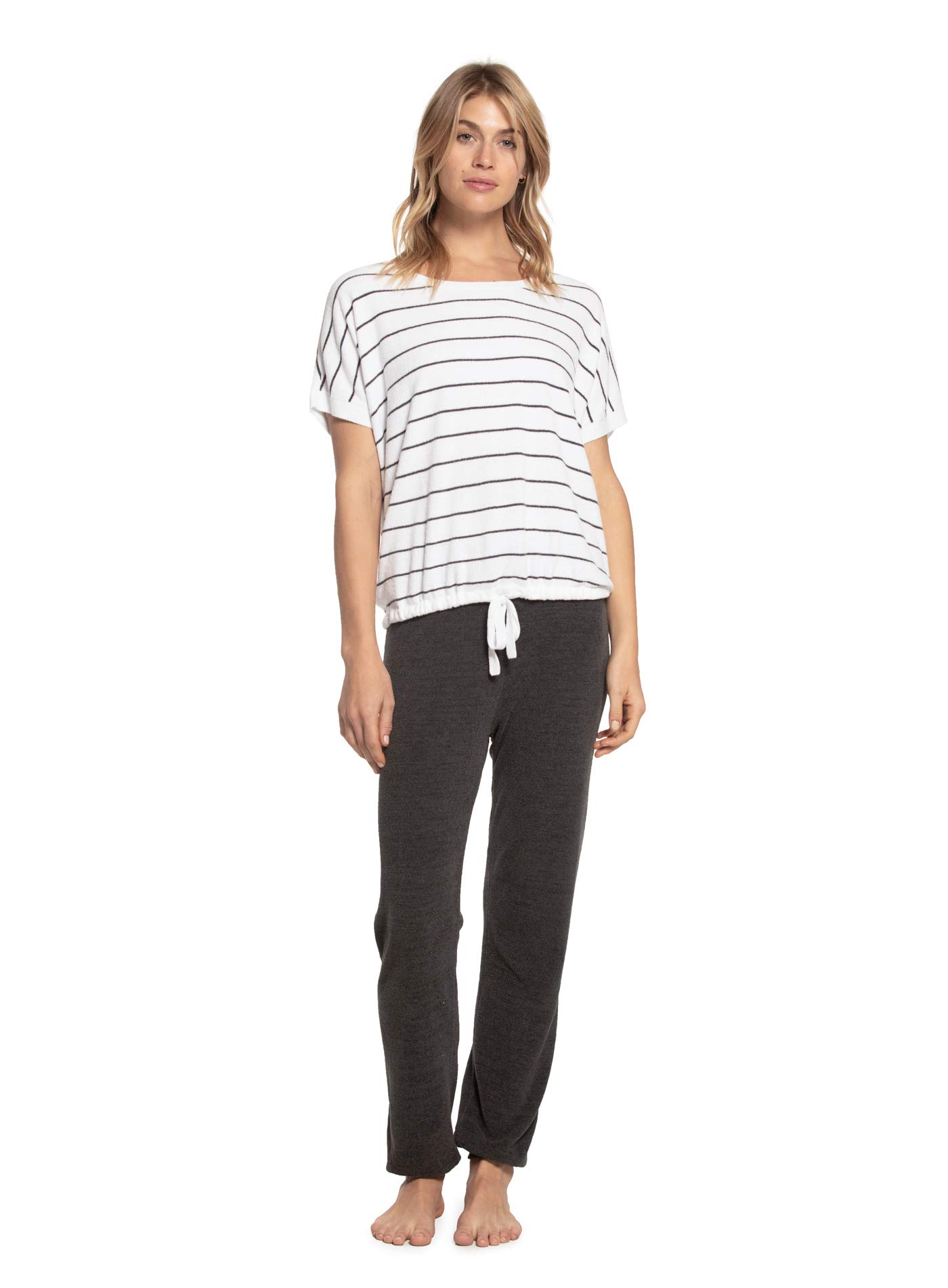 Barefoot DreamsBarefoot Dreams CozyChic Ultra Lite Pullover, Women's Striped Drawstring