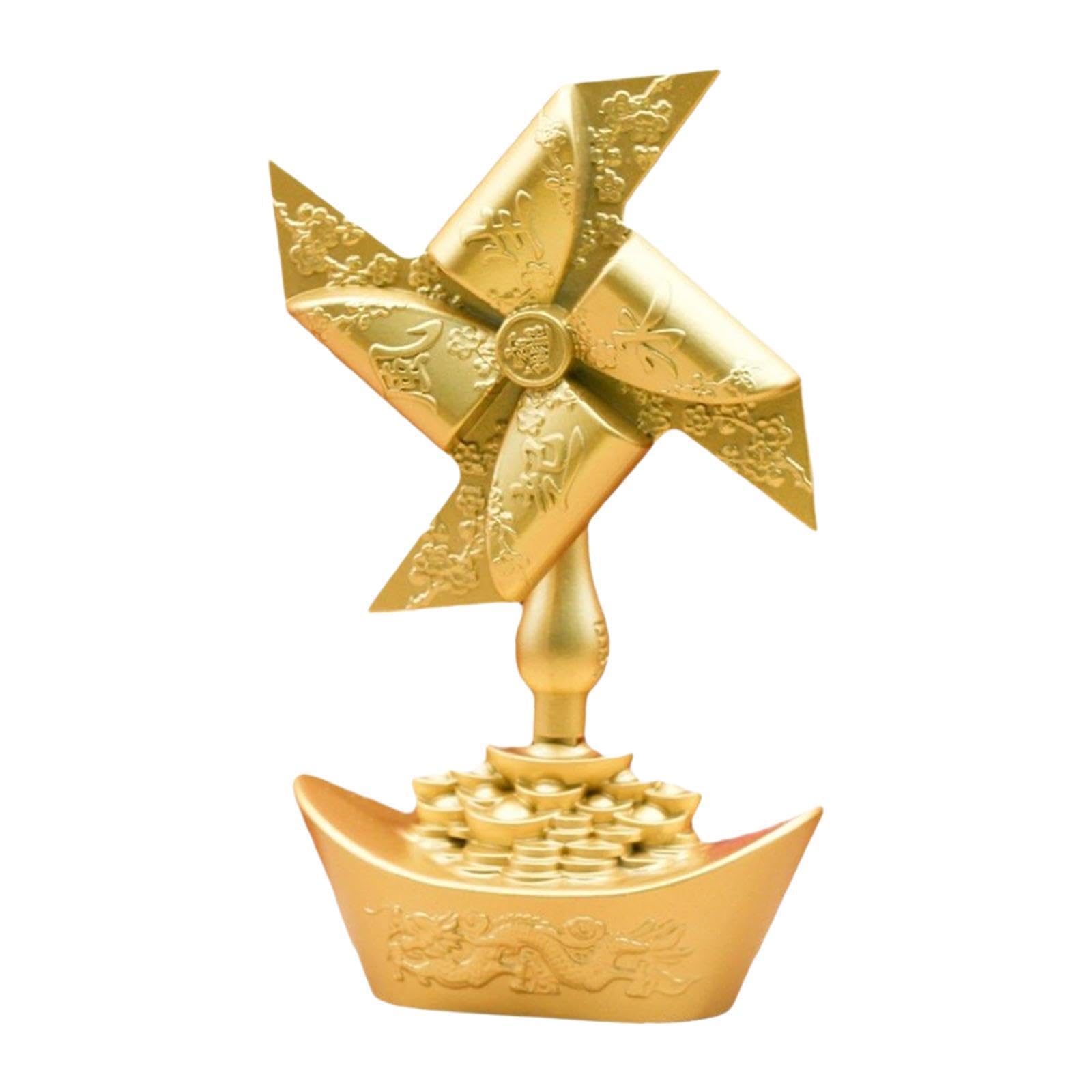 QIXCXAZ Chic Sailboat Ornament Artistic Windmill Sculpture Elegant Alloy Feng Shui Gift Suitable For Office Living Room Decor Living Room Office Bookshelf