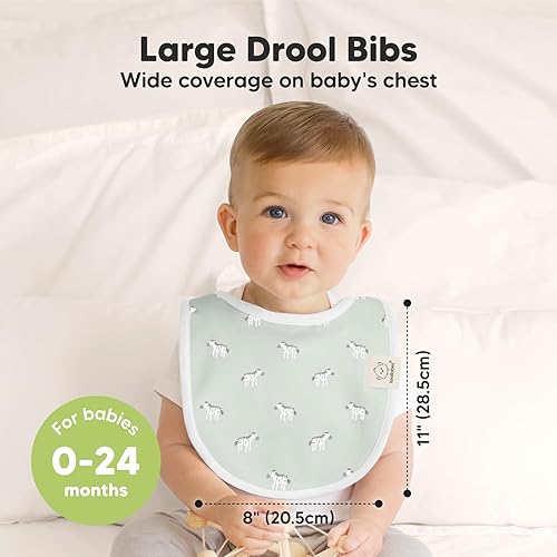 Miniatura 2 de Paquete de 8 baberos orgánicos para niños y niñas, baberos de algodón suave para babear y dentición para bebés niñas y niños, extra absorbentes,
