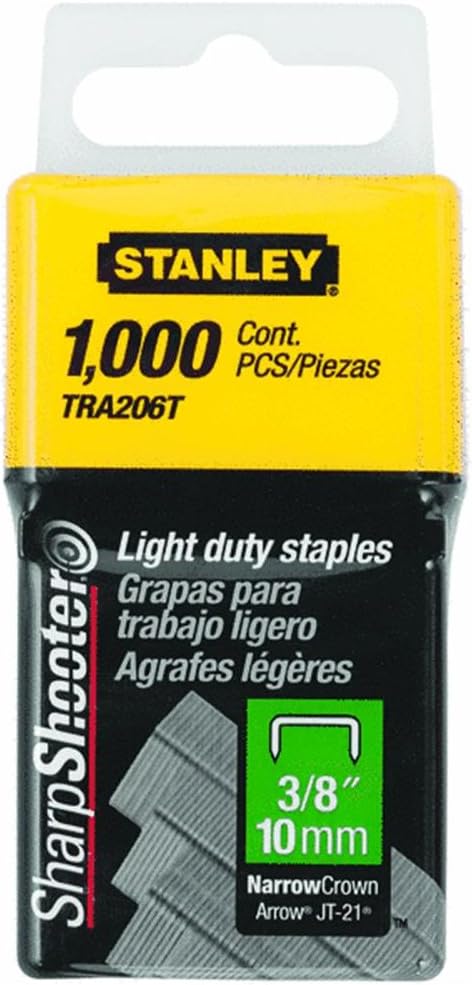Stanley Tra206T 3/8 Inch Light Duty Staples, Pack of 1000 (2 pack)