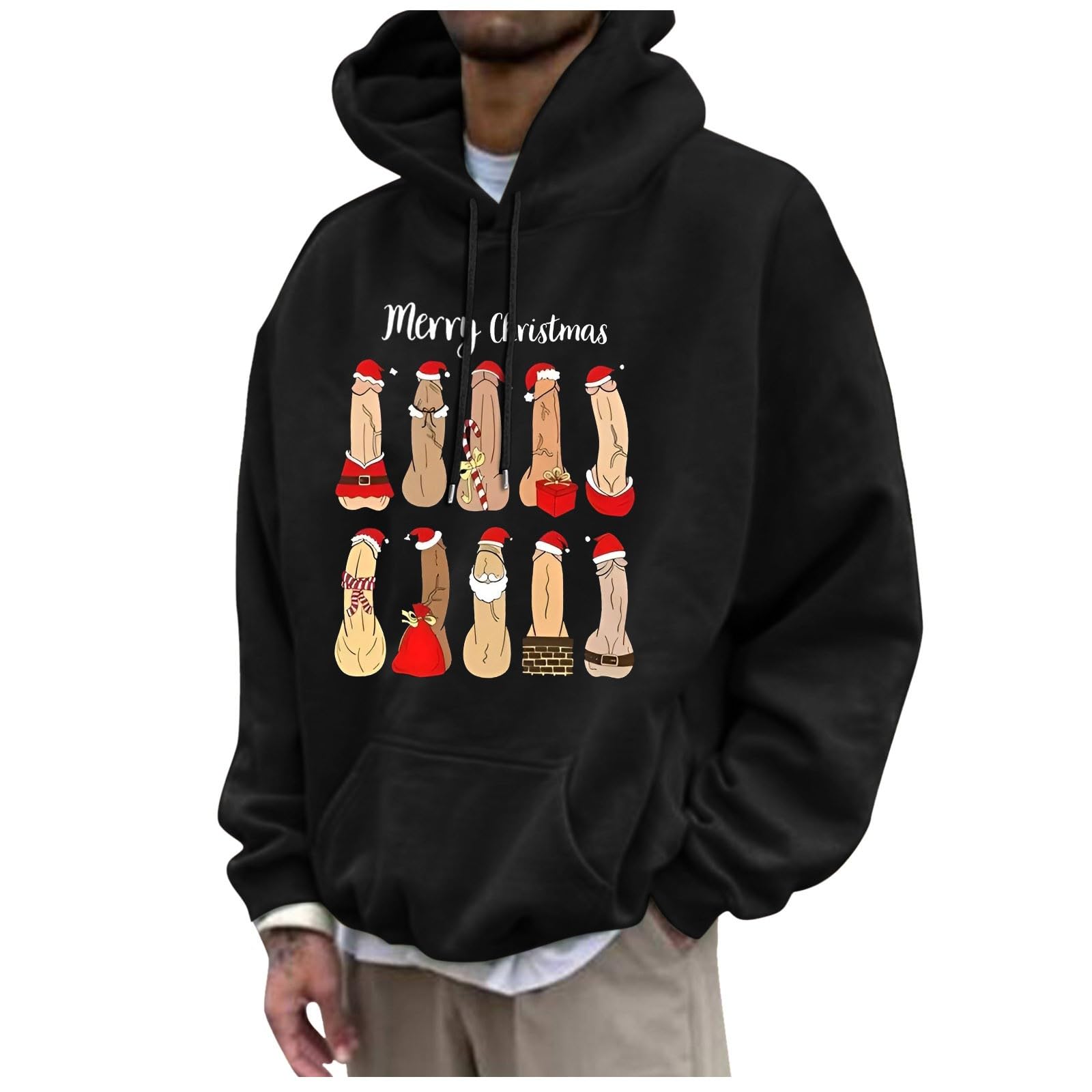 Kerst Hoodie Groen - Merry Christmas & Rendier Patroon