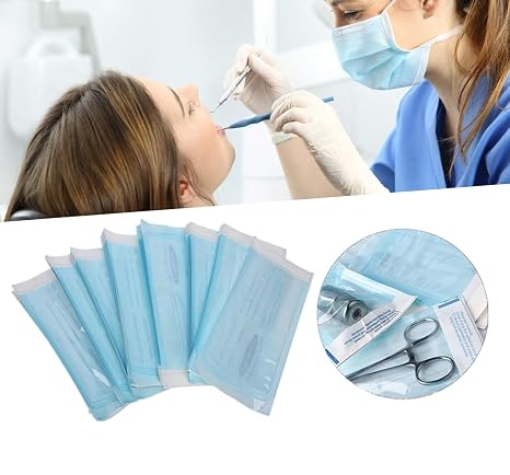 Self Sealing Sterilisation Pouches, 200Pcs Dental Tool Self Sealing Pouch Self Sealing Nail Art Cleaning Bag Craft Bag for Sterilization Oral Cavity Beauty 57 * 130mm
