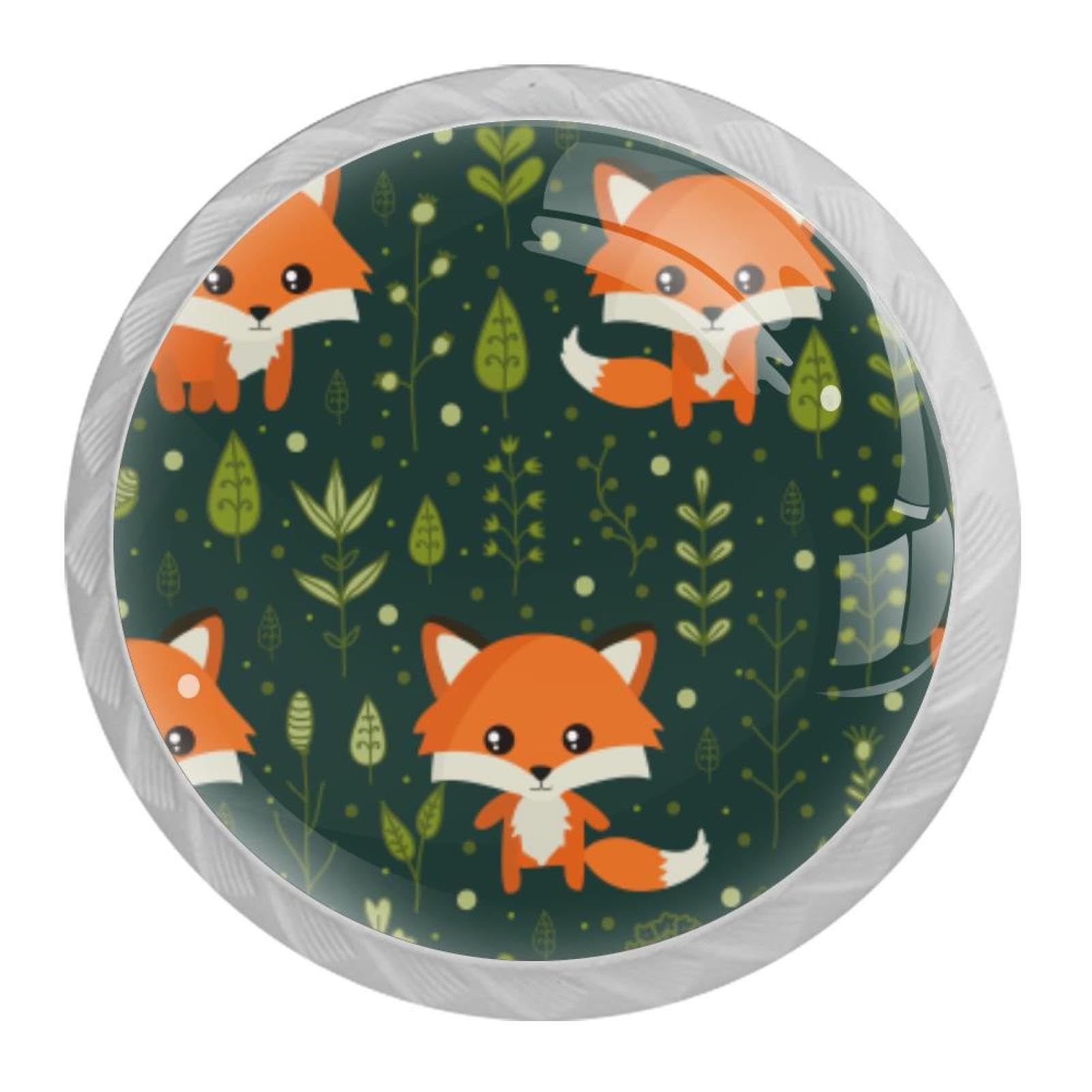 Tqmspg Multi03 4 Pieces Drawer Pulls Cute Fox Door Knobs Dresser Handles For Kitchen Wardrobe Cupboard Hardware Furniture