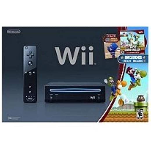 Black Wii Console with New Super Mario Brothers