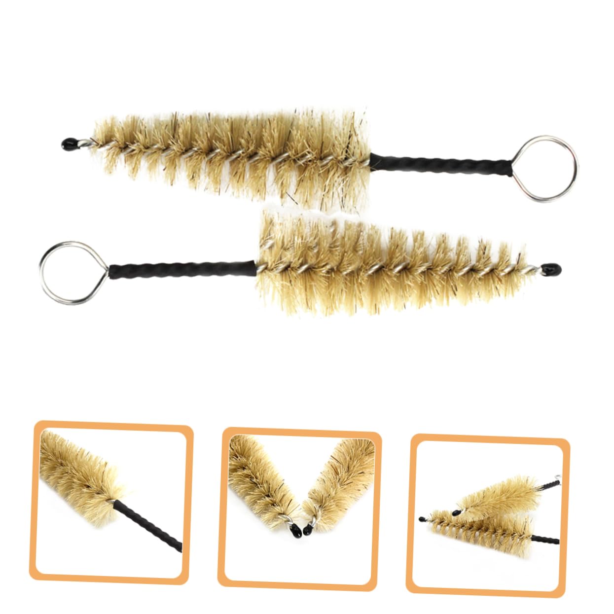 OFFSCH Flute Cleaning Brush Set 2pcs Flute Brush for Saxophone Easy to Reach Safe Material