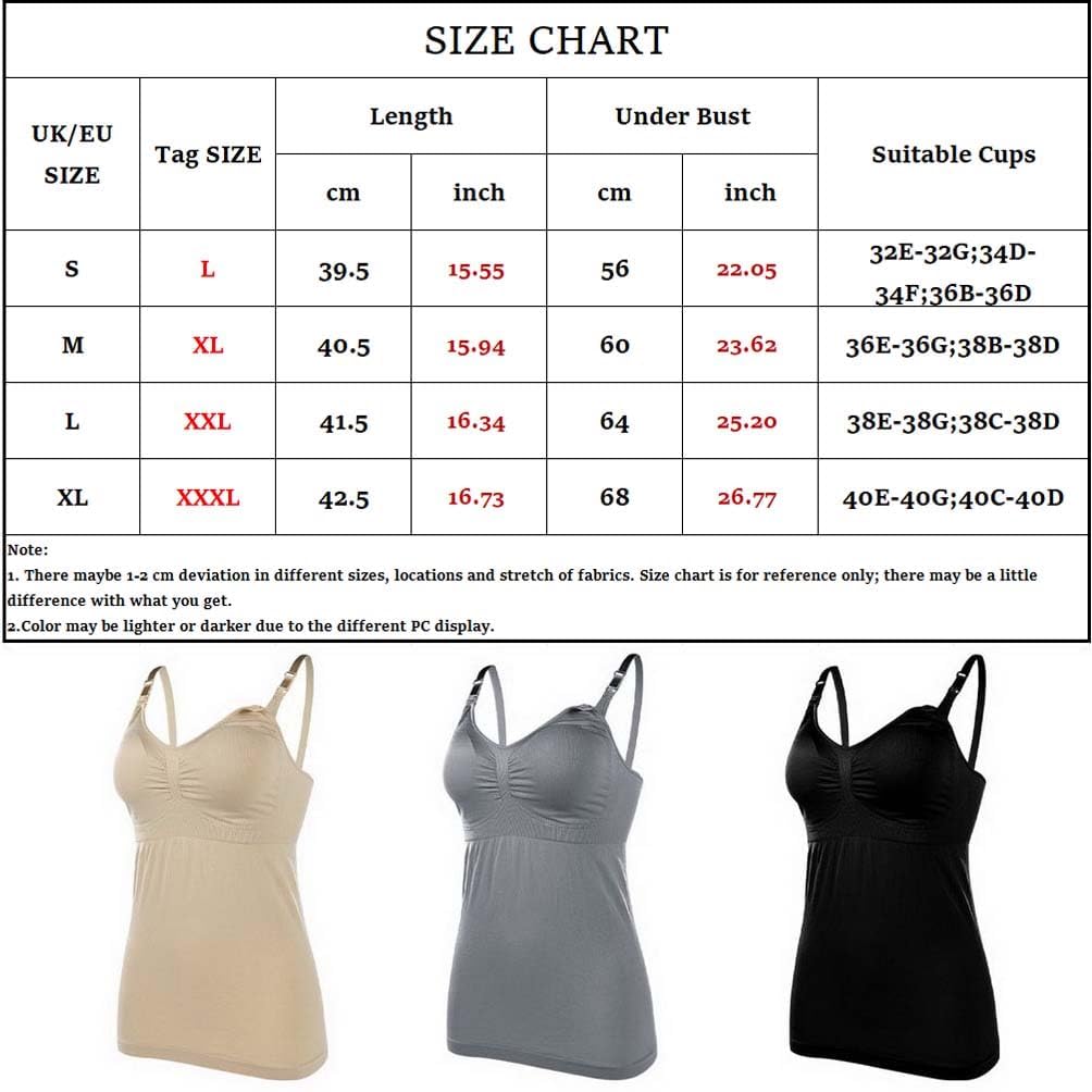 Lot de 3 camisoles de grossesse en coton pour femme - Débardeur d'allaitement - Camisole de maternité pour l'allaitement - Camisole longue sans anneau en acier