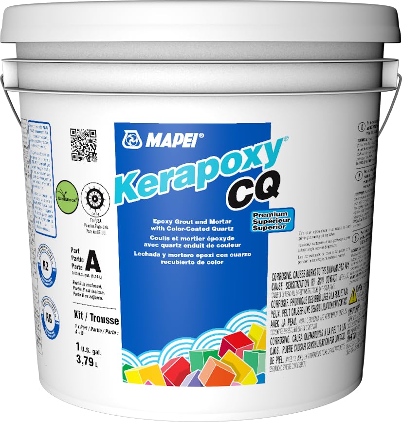 MAPEI Kerapoxy CQ - Lechada y mortero epoxi, no se hunde, 100% sólidos, resistente a las manchas y a los productos químicos, fácil de limpiar, moca