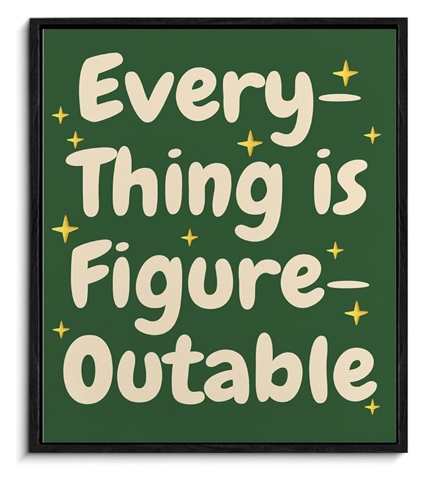 XGINERFEX Motivational Affirmation Wall-Art Everything Is Figureoutable Poster for Home Office Inspirational Decor(Unframed,16x24inch(40x60cm))