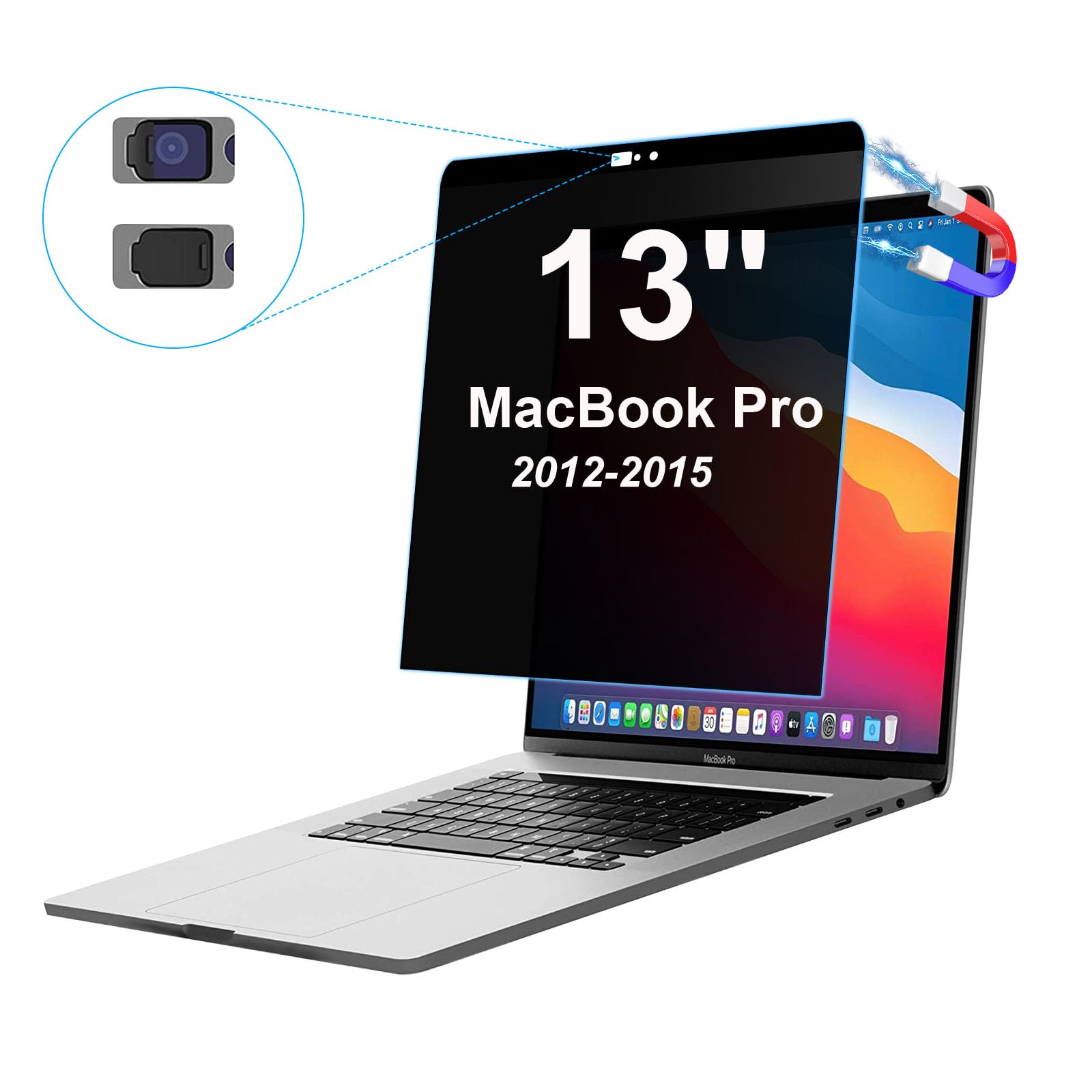 Privacy Screen Protector for MacBook Pro 13 Inch (2012-2015) Removable Laptop Privacy Screen Shield with Camera Cover