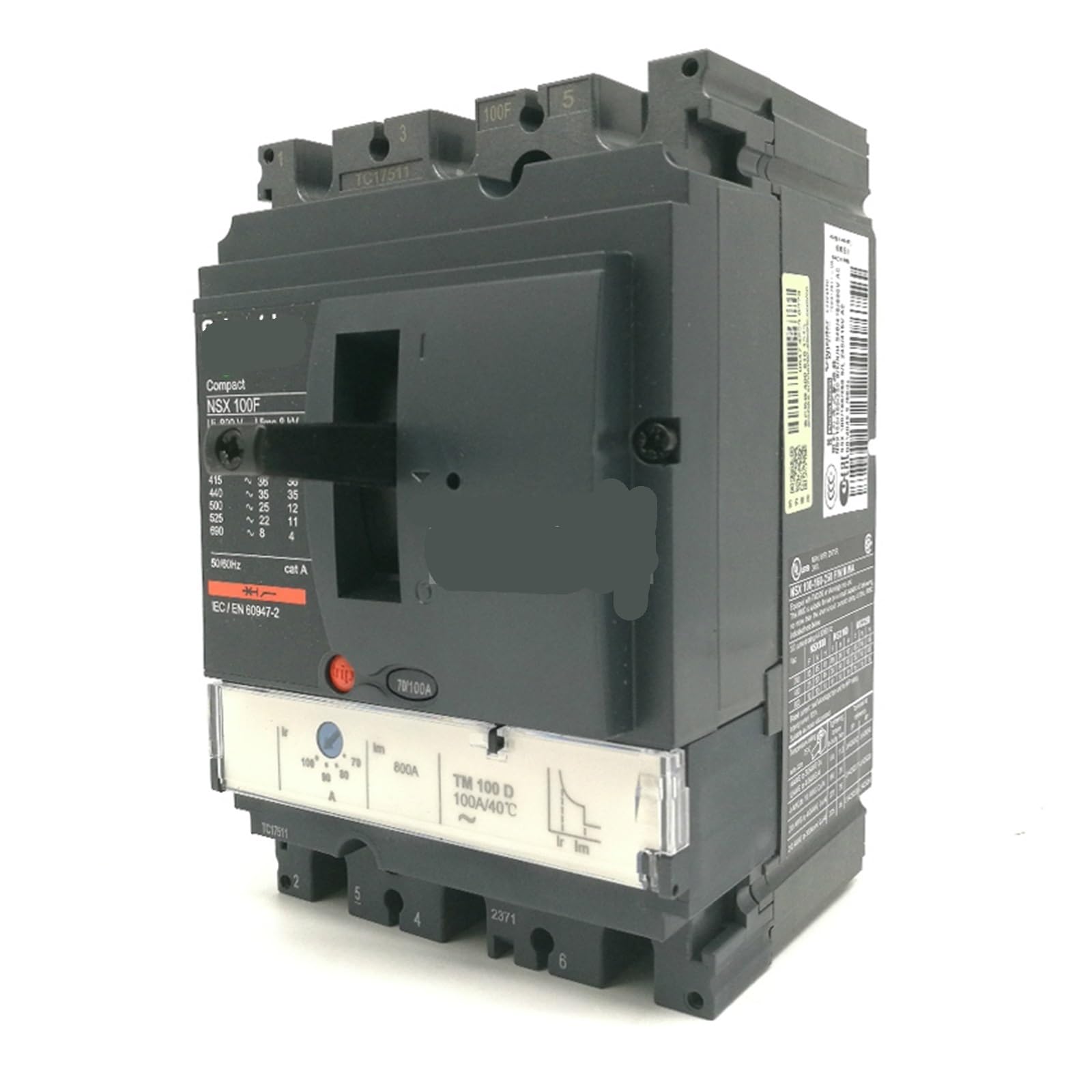 Compact NSX Molded Case Circuit Breaker Switch MCCB NSX100F 3P 4PTM16D-TM100D 36KA at 380/415V LV429630(4P,25A)