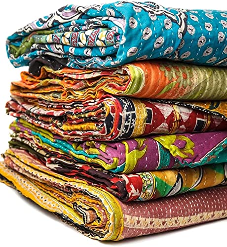Shri Radhey Empire Indian Vintage Kantha Quilts Handmade Throws Reversible