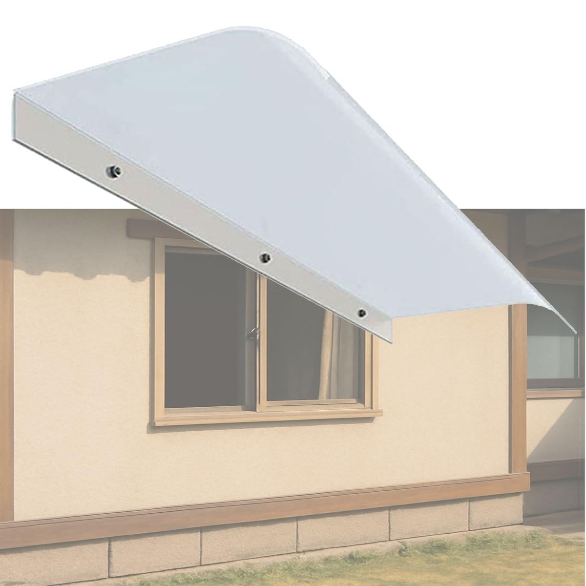 GJMSSMY Small Outdoor Canopy 30x35cm, 40x35cm, 80x45cm, 100x45cm - Modern Door Awning, Polycarbonate Rain, Snow & UV Protection (Frosted, W115xD35cm)