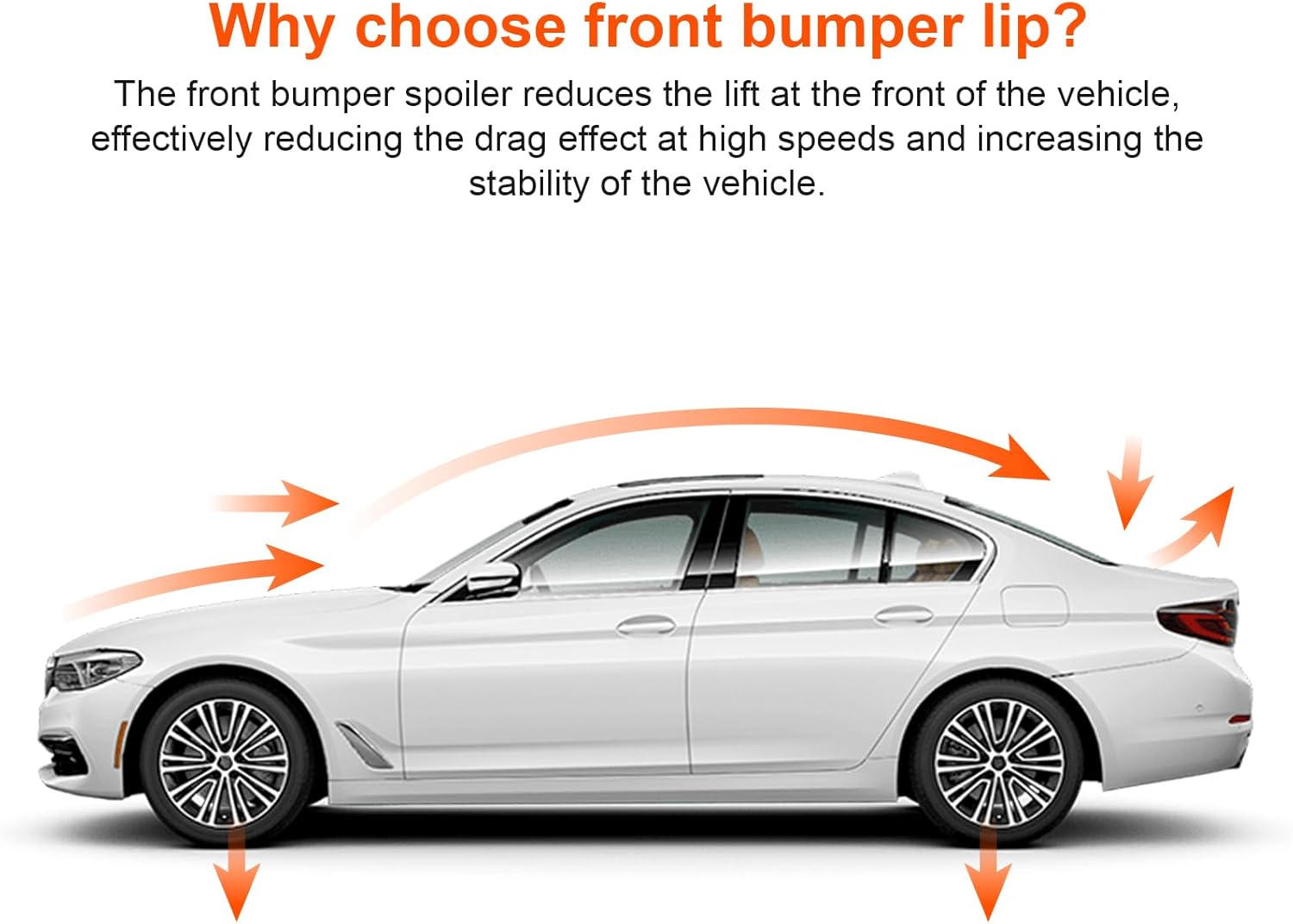 Car Front Splitter Spoiler Fits for 2011-2016 BMW 5-Series F10 520i 535i 550i (Only fit for M Sport Model),ABS Car Front Bumper Chin Lip Spoiler,Carbon Fiber
