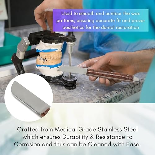Miniatura 4 de Cuchillo de yeso dental Alineado Cuchillo de modelado Tallador de laboratorio restaurador Instrumento de mezcla hecho de acero inoxidable Viene con