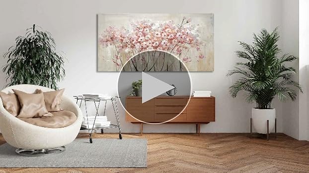 Amazon.com: YJYart White Floral Oil Painting Canvas Art Wall