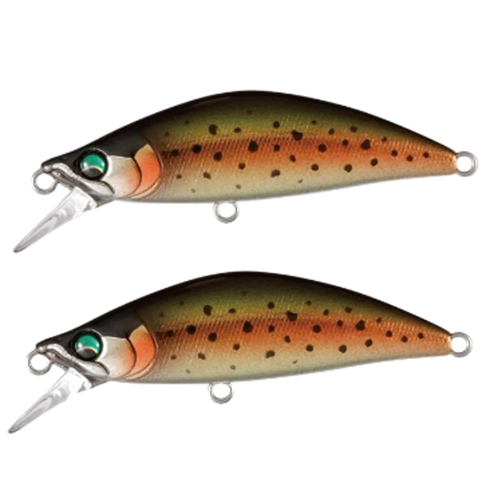 IvyLoutish Fishing Lure Bait 2 Pcs Mini Sinking Minnow Wobblers Fishing Bait 5cm 5.2g Trout Artificial Plastic Hard Bait Crankbait Bass Fishing Tackle Fishing Tackle