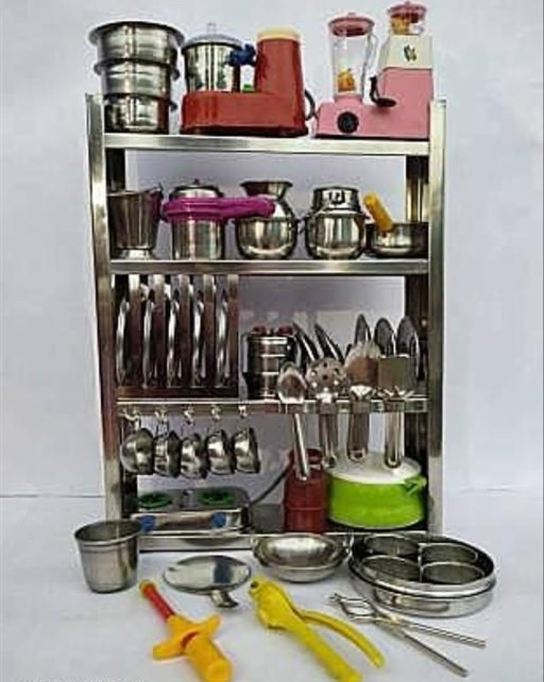 Stainless Steel Miniature Kitchen Set/Bhatukali/Toy Set/Home Decor/choppu Jaman/Real Cooking Kit for Play with Steel Stand (B0CRP18WD2) Amazon Price History, Amazon Price Tracker