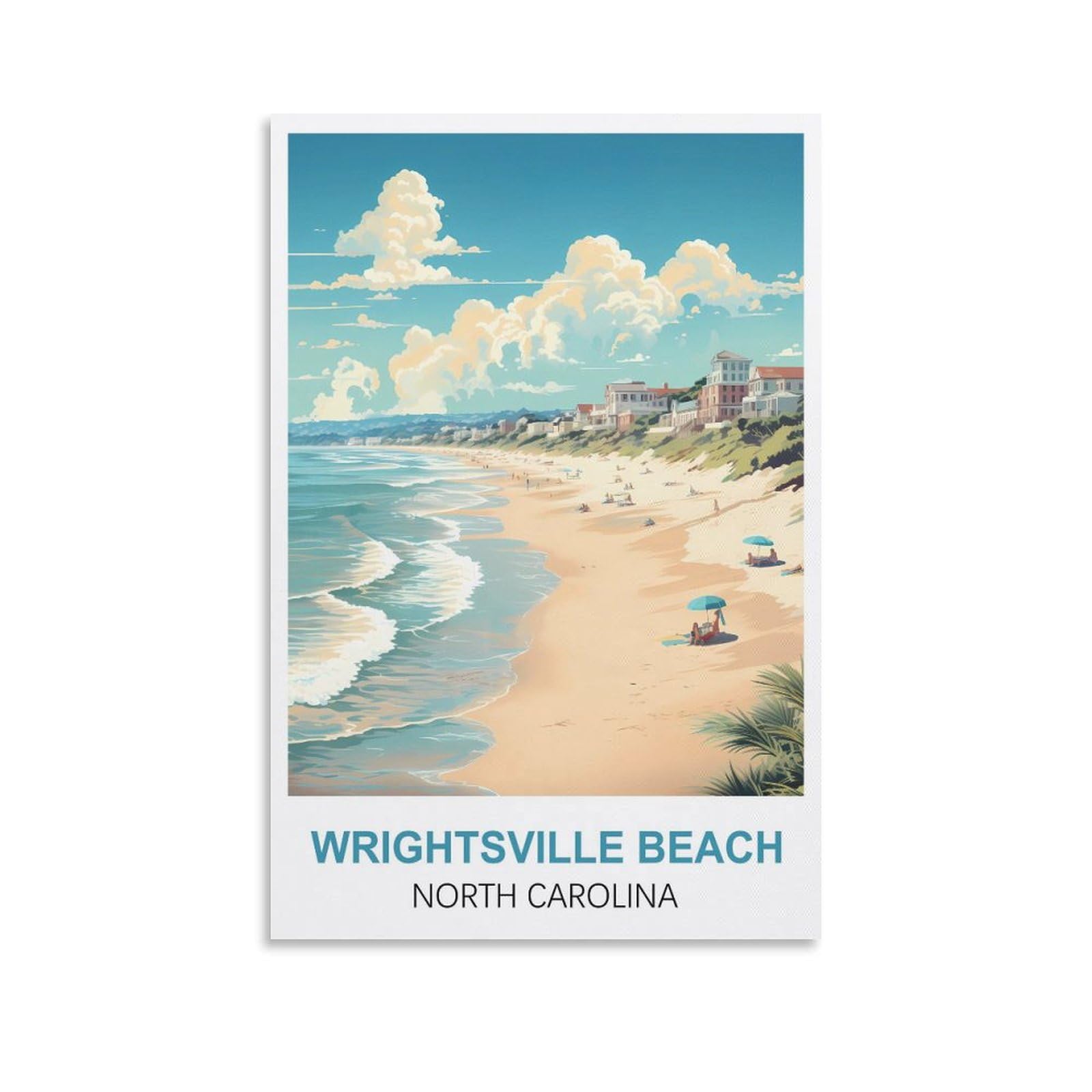EZMLFA Diamond Painting Art Kits,Wrightsville Beach North Carolina,5D Diamond Painting Kit for Adults Beginners, DIY Full Round Drill Gem Art Kits for Home Decor 30x40cm
