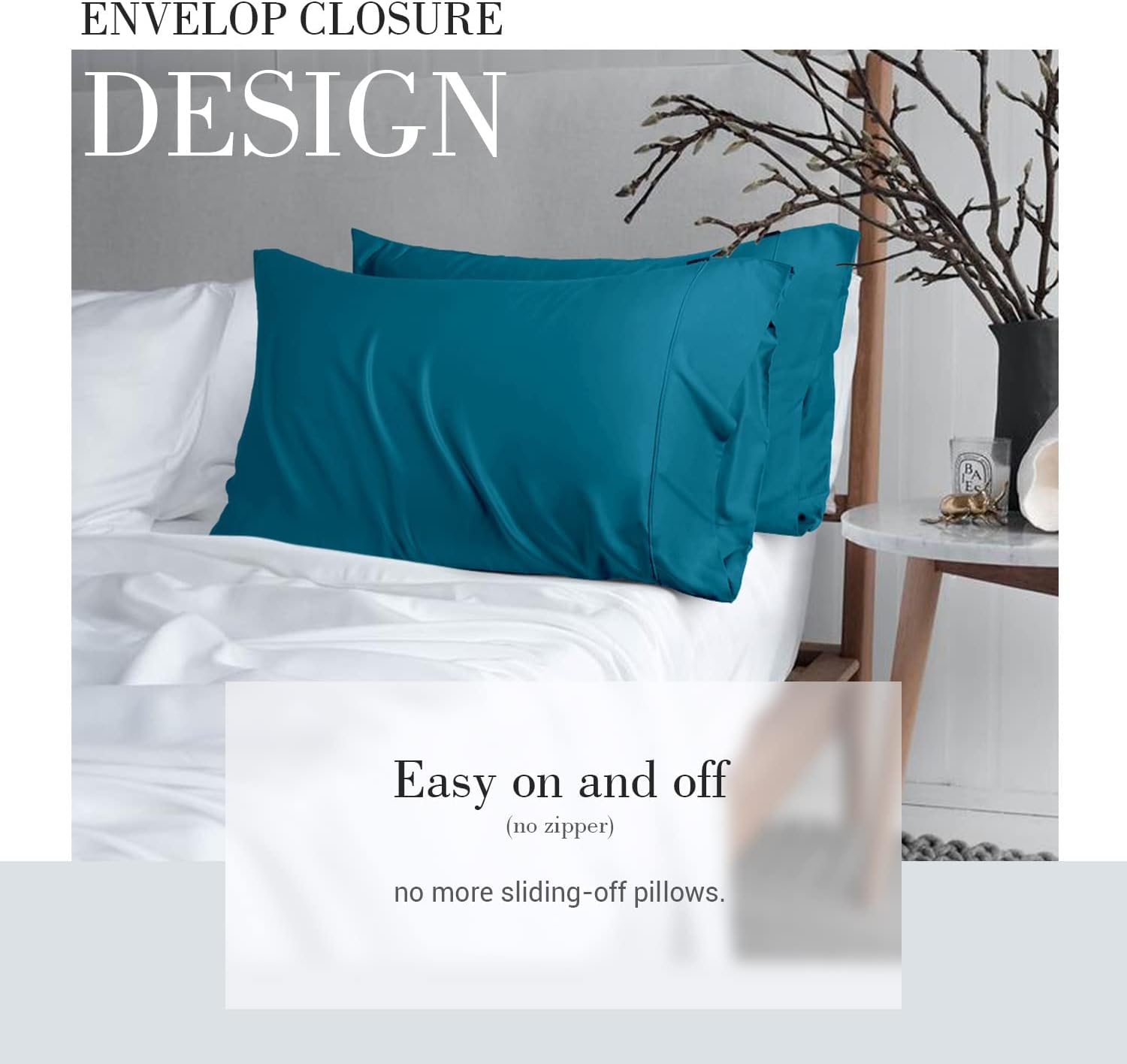 Teal Cooling Pillowcases,2 Pack,20x36 inches - Image 4