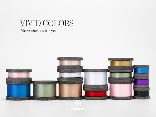 Miniatura 6 de Vitalizart Cinta de satén dorada de 1 pulgada x 21 yardas, cinta gruesa de doble cara similar a la seda para envolver regalos, manualidades, ramos,