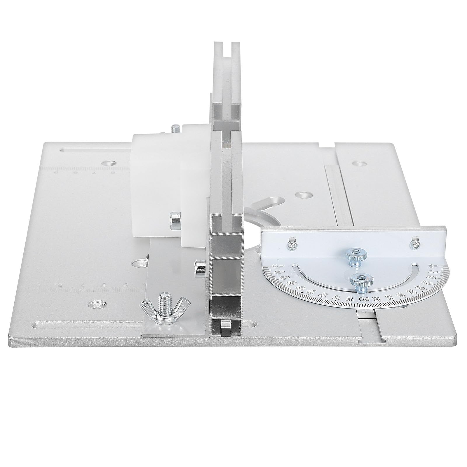 Placa Base Abatible de Aleación de Aluminio para Fresadora de Carpintería, Kit de Plateadas, Soporte con Escala de Medición Profesional para Banco de Trabajo, Accesorio